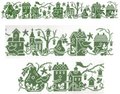 Birdhouse Row - Cross Stitch Pattern
