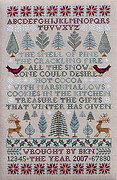 Poinsettias And Pines - Cross Stitch Pattern