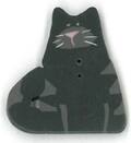 Large Very Black Cat Button