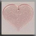 Medium Floral Embossed Heart-Pale Rose