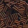 Root Beer Bugle Beads - 6mm Long