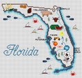 Florida Map - Cross Stitch Pattern