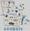 Georgia Map - Cross Stitch Pattern