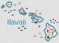 Hawaii Map - Cross Stitch Pattern