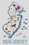 New Jersey Map - Cross Stitch Pattern