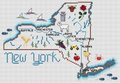 New York Map - Cross Stitch Pattern