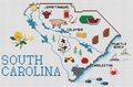 South Carolina Map - Cross Stitch Pattern