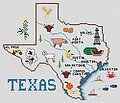 Texas Map - Cross Stitch Pattern