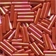 Red Rainbow Bugle Beads - 9mm Long