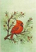 Cardinal (fabric included) - Cross Stitch Pattern