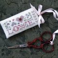 Love Scissors Tag - Cross Stitch Pattern