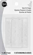 Clear Nylon Sew-On Snaps - 1/4" (6mm), 12 Per Package