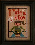 Green Flip-It - Ride a Bike - Cross Stitch Pattern