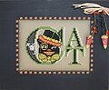 Vintage Halloween Cat (with charms) - Cross Stitch Pattern