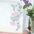 Hummingbird & Morning Glories Lace Edge Pillowcases