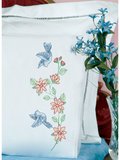Birds Lace Edge Pillowcases - Embroidery Kit