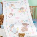Baby Love Bears Crib Quilt Top - Stamped Cross Stitch Kit