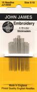 John James Crewel/Embroidery Hand Needles - Size 5/10