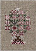 Peppermint Snowflakes Tree (w/emb) - Cross Stitch Pattern
