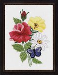 Butterfly & Floral Crewel Embroidery Kit