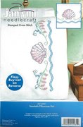 Seashells Pillowcase Pair - Stamped Cross Stitch Kit