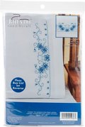 Blue Floral Stamped Embroidery Pillowcase Pair