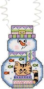 Snowman With Cat - Cross Stitch Kit