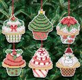Christmas Cupcakes Ornaments - Cross Stitch Kit