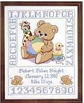 Bear Birth Sampler - Stamped Cross Stitch Kit
