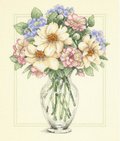 Flowers in Tall Vase - Cross Stitch Kit