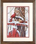 Cardinals On Sled - Cross Stitch Kit