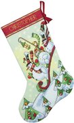 Sledding Snowmen Christmas Stocking - Cross Stitch Kit