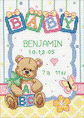 Baby Blocks Birth Record Cross Stitch Kit