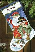 Santa & Snowman Stocking - Cross Stitch Kit