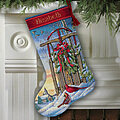 Christmas Sled Stocking - Cross Stitch Kit