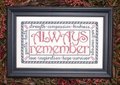 Always Remember - Cross Stitch Pattern