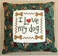 I Love my Dog Pillow Kit - Cross Stitch Kit