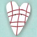 White Plaid Heart - Red & White