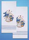 Bluebirds Kitchen Towels - Stamped Embroidery Kit