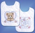 Bedtime Prayer Boy Bib Pair - Stamped Cross Stitch Kit