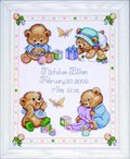Baby Bears Birth Record - Counted Cross Stitch Kit