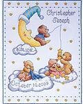 Bears In Clouds Birth Record - Cross Stitch Kit
