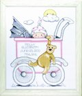 Baby Buggy Girl Birth Record - Cross Stitch Kit
