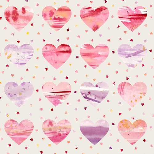 108" Little Lovelies Hearts Love - Quilt Fabric