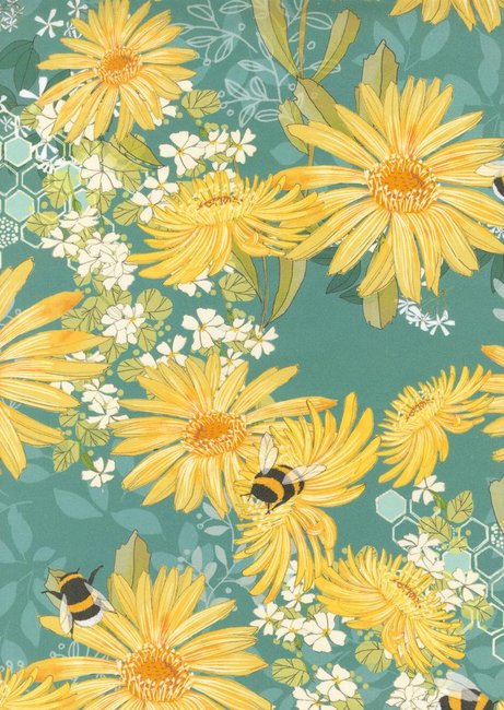 108" Pollinators Sunflower Pond - Quilt Fabric