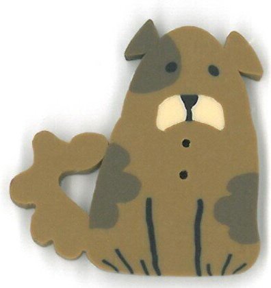 Small Brown Dog - Button