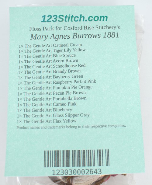 Floss Pack for "Mary Agnes Burrows 1881"