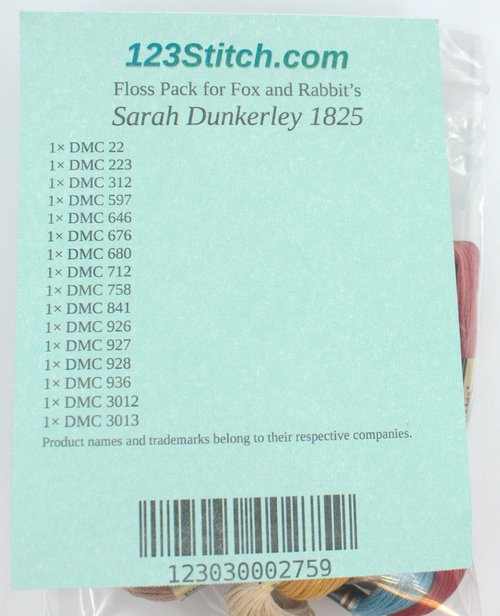 Floss Pack for "Sarah Dunkerley 1825"