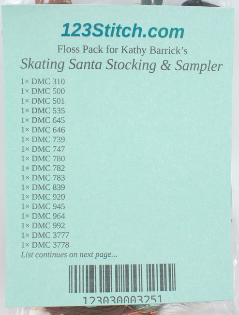 Floss Pack for "Skating Santa Stocking & Sampler"