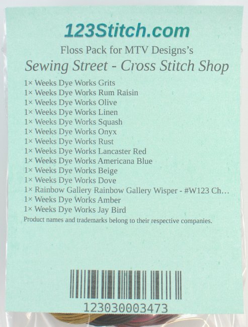 Floss Pack for "Sewing Street - Cross Stitch Shop"